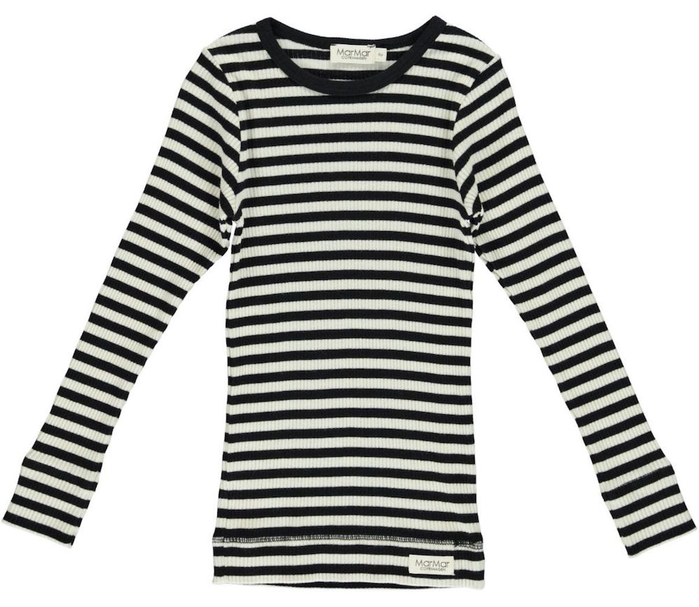 jury monteren Opname MarMar Tee stripes gestreept shirt lange mouw zwart-wit - Minipop