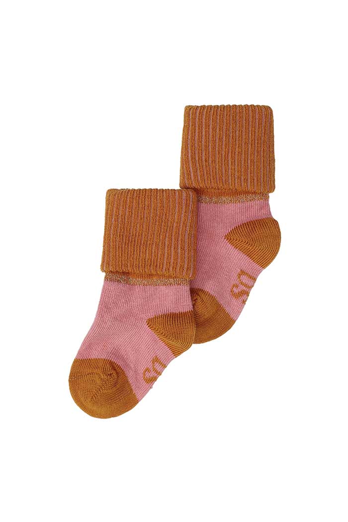 Geweldig crisis stroomkring Soft Gallery x MP Denmark Baby Socks Rose Down Thai Curry sokken roze oker  - Minipop