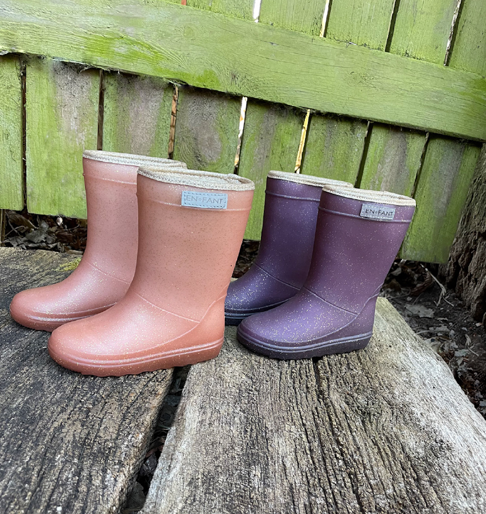 slogan het dossier Methode EnFant thermo boots glitter metallic rose wol gevoerde laarzen regenlaarzen  roze goud glitter - Minipop