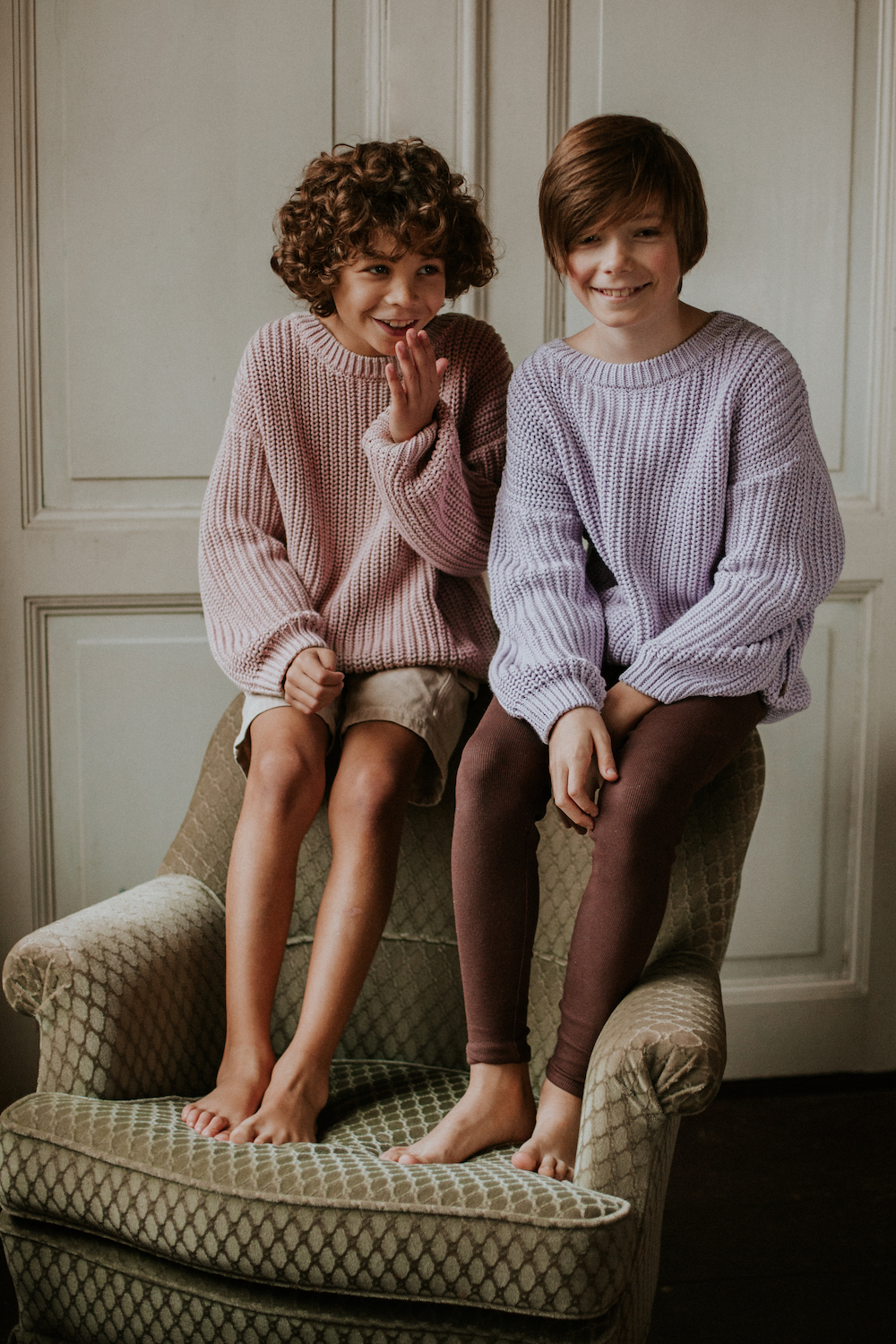Glimlach Naar boven Ongehoorzaamheid Yuki chunky knitted sweater blossom grof-gebreide trui roze lichtroze -  Minipop