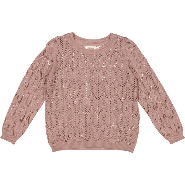 jas verlichten blad MarMar Tano modal cotton knit dusty mauve modal-katoen gebreide trui mauve  roze-paars oudroze - Minipop