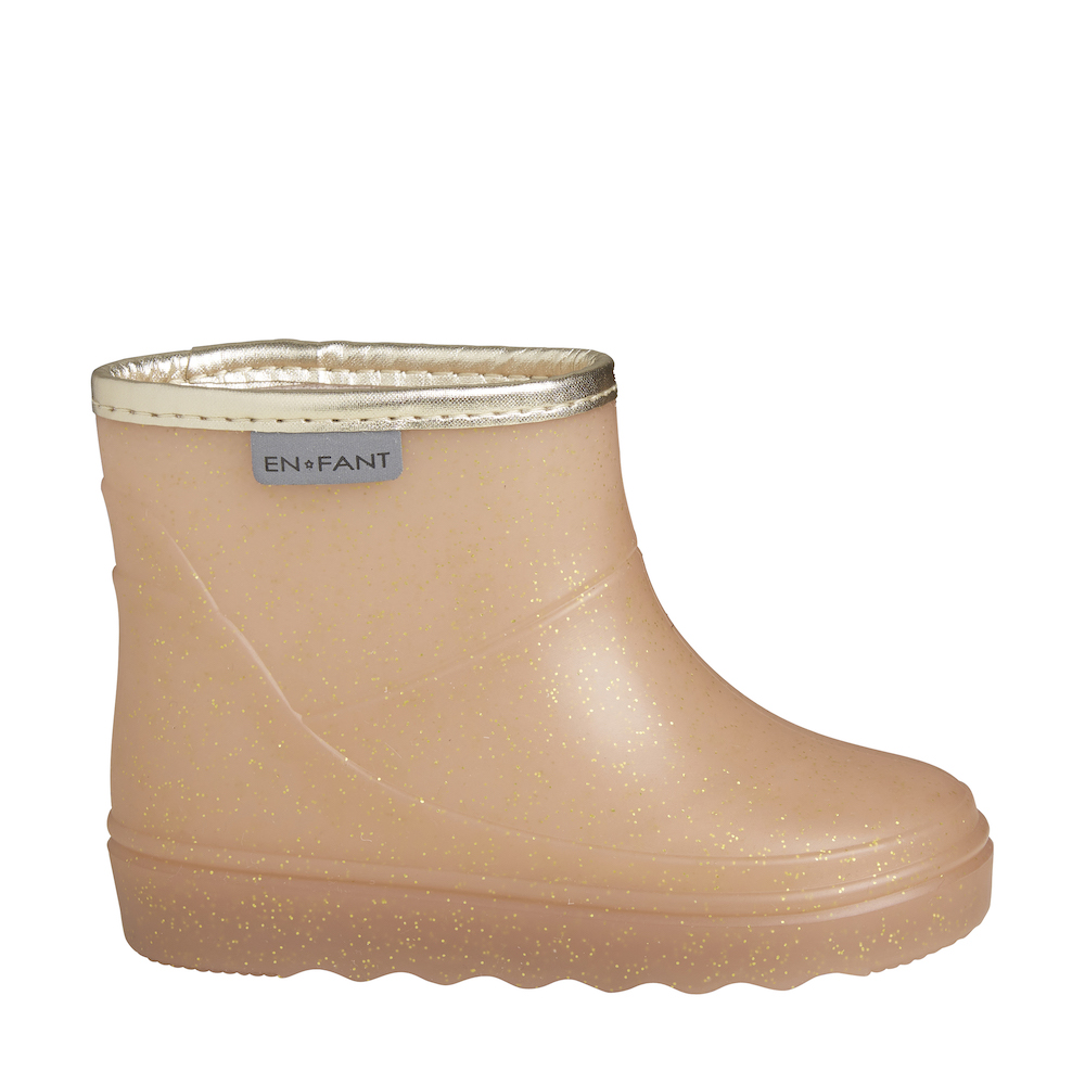 Gevoelig voor begrijpen behandeling EnFant short boots cameo brown korte laarsjes lichtroze glitter - Minipop